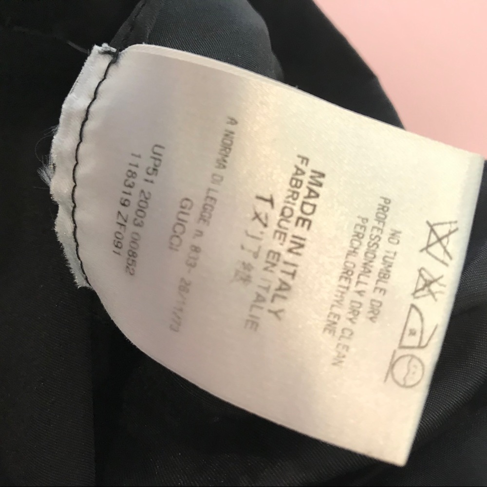 GUCCI black satin zipper pencil skirt - Picture 6 of 6